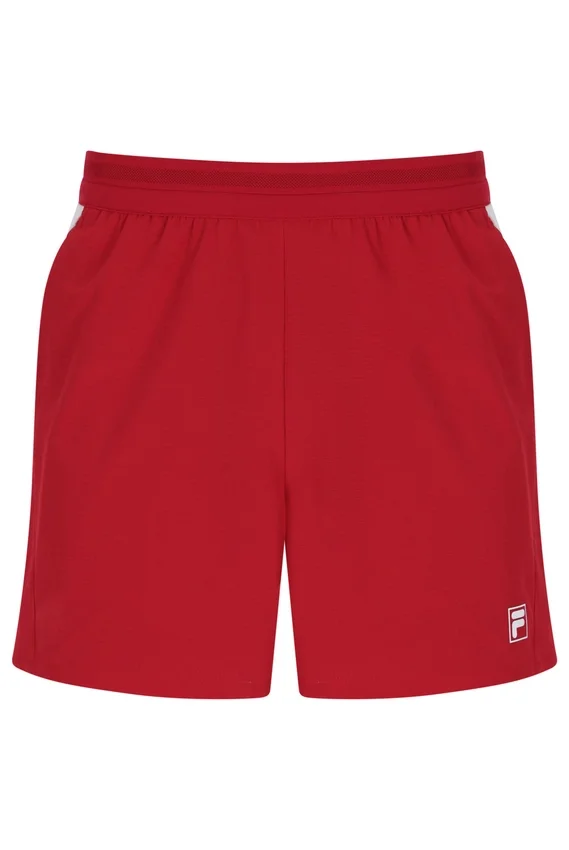 Shorts de tennis rouge pour homme de 5 pouces avec slip intégré