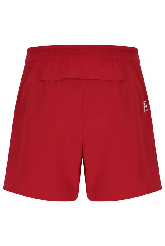 Shorts de tennis rouge pour homme de 5 pouces avec slip intégré