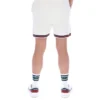 Shorts en maille crochetée Clemente couleur Gardenia avec bordures contrastées