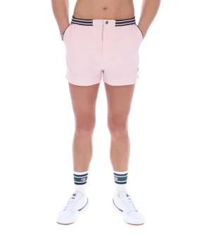 Shorts « High Tide » en tissu éponge à rayures et poches, rose pâle