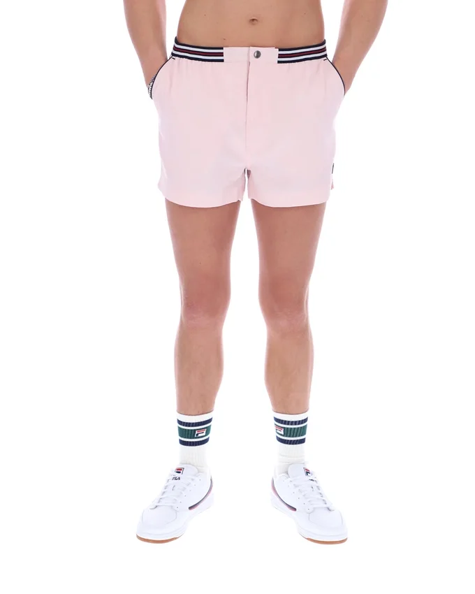 Shorts « High Tide » en tissu éponge à rayures et poches, rose pâle
