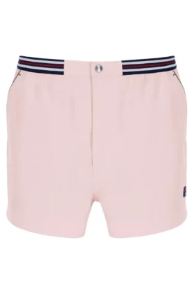 Shorts « High Tide » en tissu éponge à rayures et poches, rose pâle