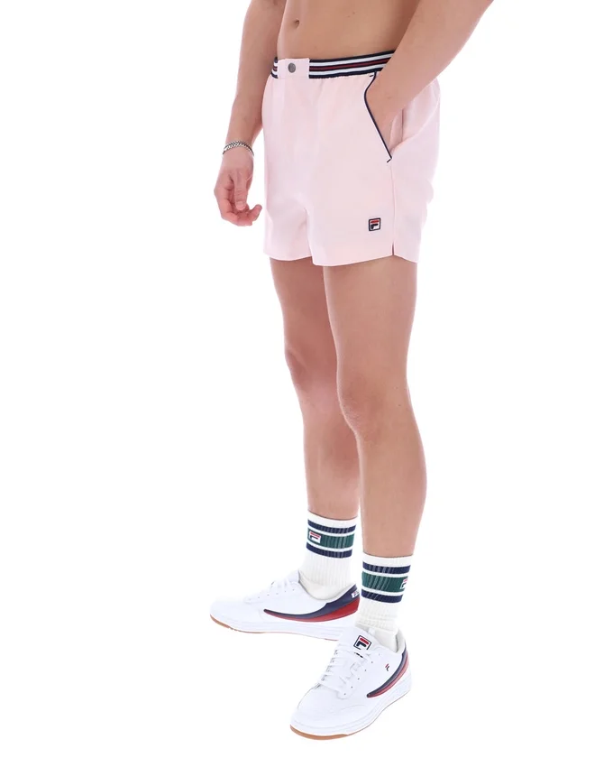 Shorts « High Tide » en tissu éponge à rayures et poches, rose pâle