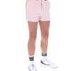 Shorts « High Tide » en tissu éponge à rayures et poches, rose pâle