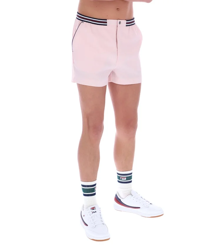 Shorts « High Tide » en tissu éponge à rayures et poches, rose pâle