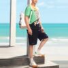 Shorts à poche avec logo imprimé pour homme, bleu