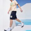 Shorts à poche avec logo imprimé pour homme, bleu