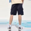 Shorts à poche avec logo imprimé pour homme, bleu