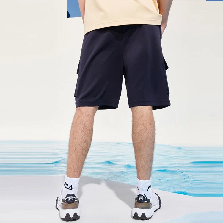 Shorts à poche avec logo imprimé pour homme, bleu