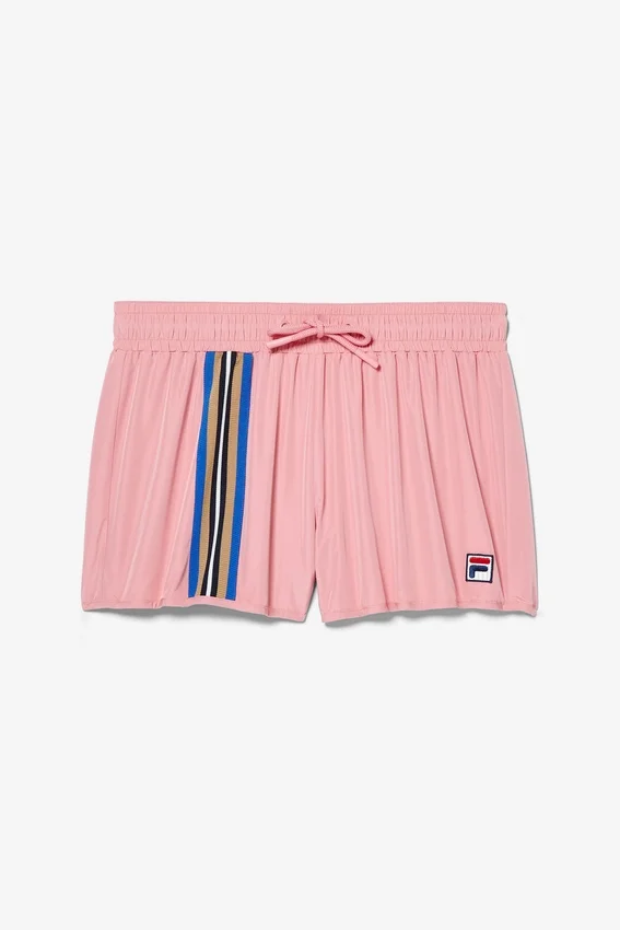 Shorts rose avec bandes décoratives