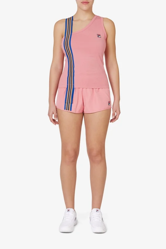 Shorts rose avec bandes décoratives