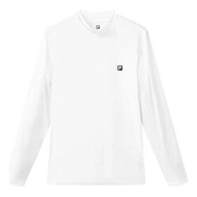 Série Athletics, coupe ajustée, col rond, t-shirt de sport à manches longues, blanc