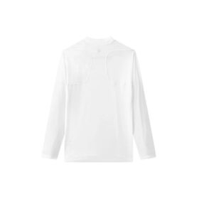 Série Athletics, coupe ajustée, col rond, t-shirt de sport à manches longues, blanc