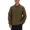 Surchemise zippée Kasa vert olive foncé