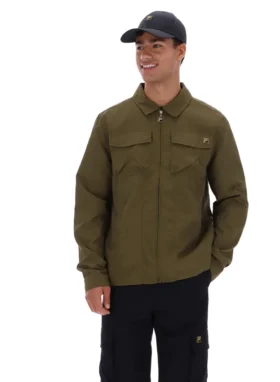 Surchemise zippée Kasa vert olive foncé