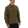 Surchemise zippée Kasa vert olive foncé