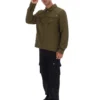 Surchemise zippée Kasa vert olive foncé