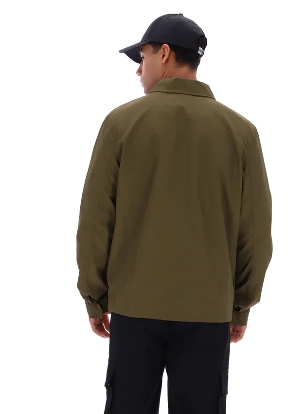 Surchemise zippée Kasa vert olive foncé