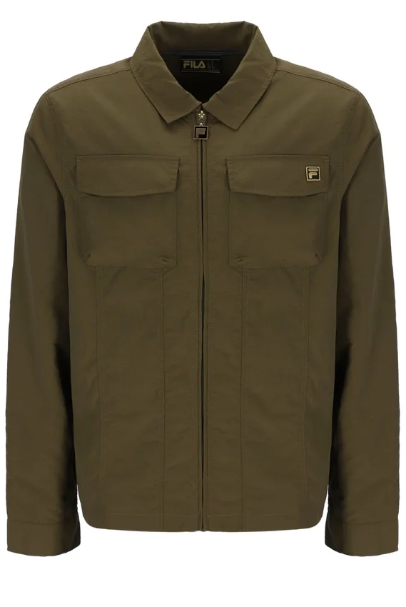 Surchemise zippée Kasa vert olive foncé