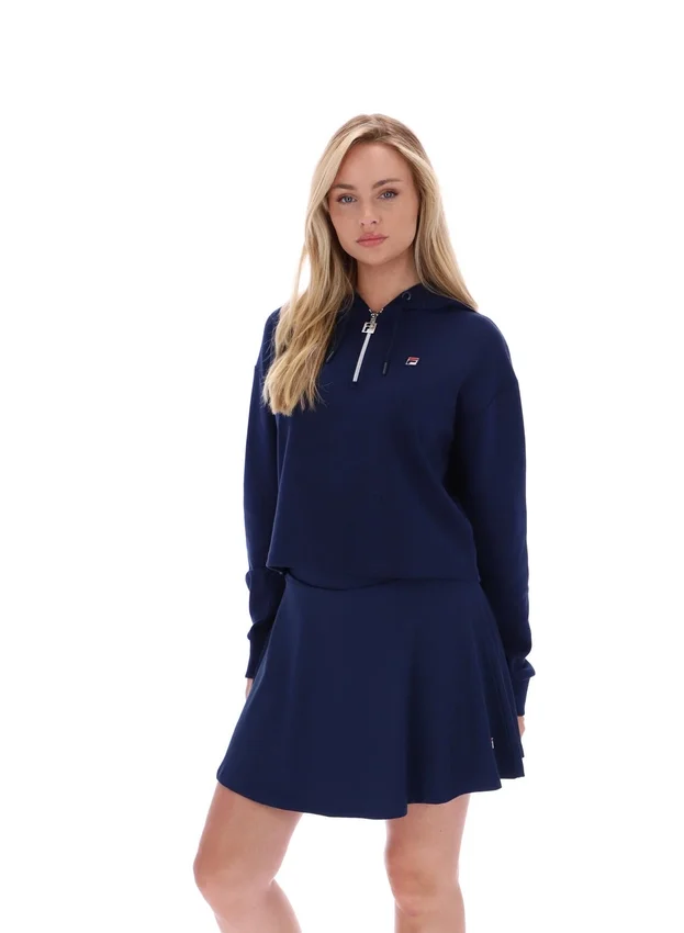 Sweat à capuche Fila Fiorella bleu marine avec fermeture éclair 1/4