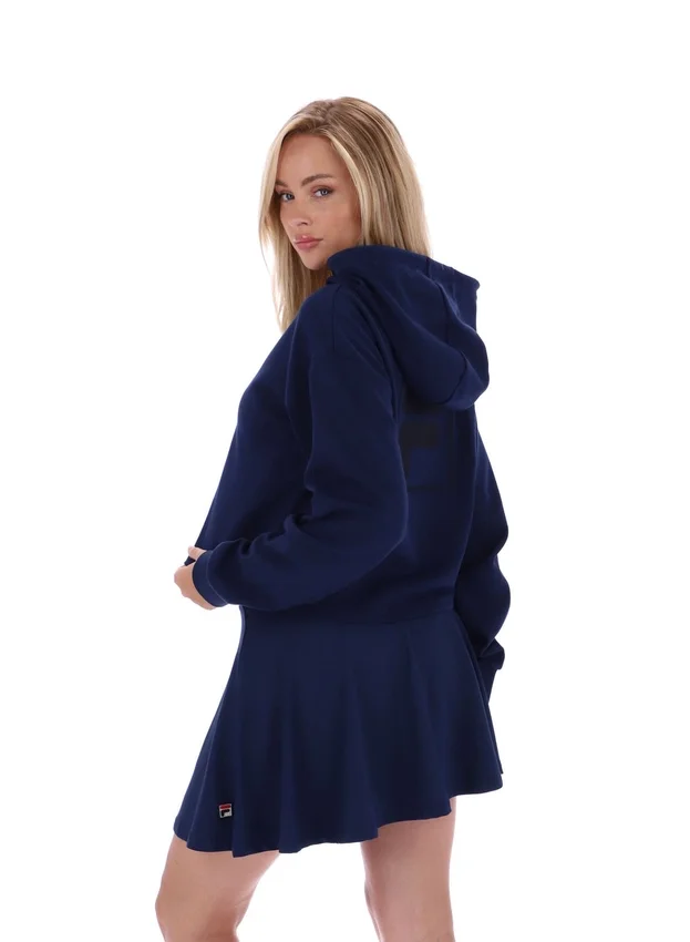 Sweat à capuche Fila Fiorella bleu marine avec fermeture éclair 1/4
