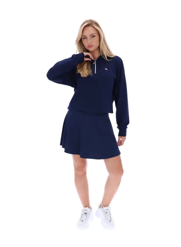Sweat à capuche Fila Fiorella bleu marine avec fermeture éclair 1/4