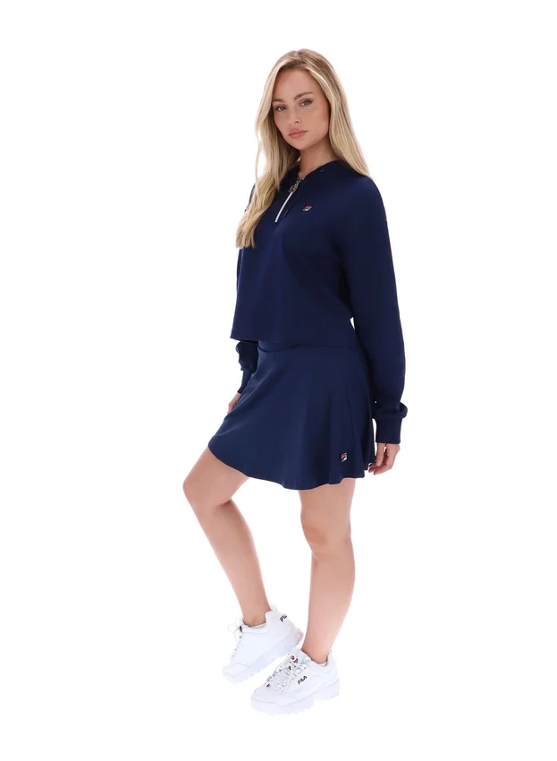 Sweat à capuche Fila Fiorella bleu marine avec fermeture éclair 1/4