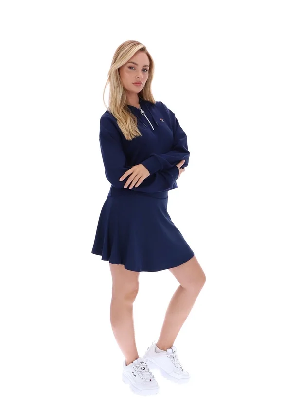 Sweat à capuche Fila Fiorella bleu marine avec fermeture éclair 1/4