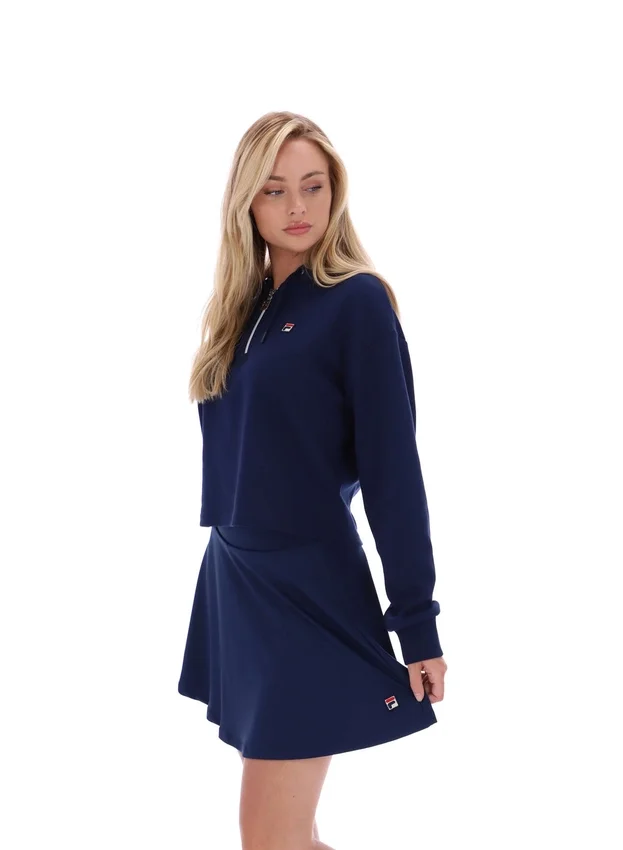 Sweat à capuche Fila Fiorella bleu marine avec fermeture éclair 1/4