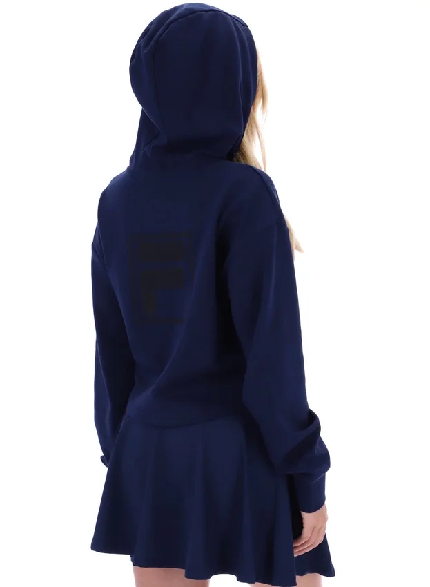 Sweat à capuche Fila Fiorella bleu marine avec fermeture éclair 1/4
