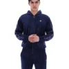 Sweat à capuche Fila Italo en velours bleu marine