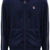 Sweat à capuche Fila Italo en velours bleu marine