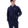 Sweat à capuche Fila Italo en velours bleu marine