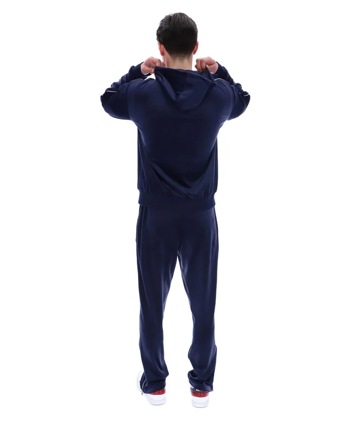 Sweat à capuche Fila Italo en velours bleu marine