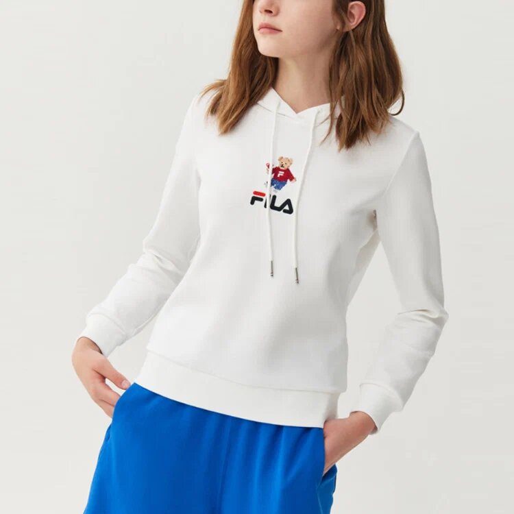 Sweat à capuche sportif à manches longues, blanc
