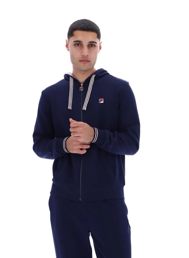 Sweat à capuche zippé Tenconi bleu marine de Fila