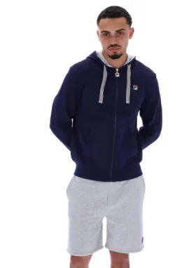 Sweat à capuche zippé Tenconi bleu marine de Fila