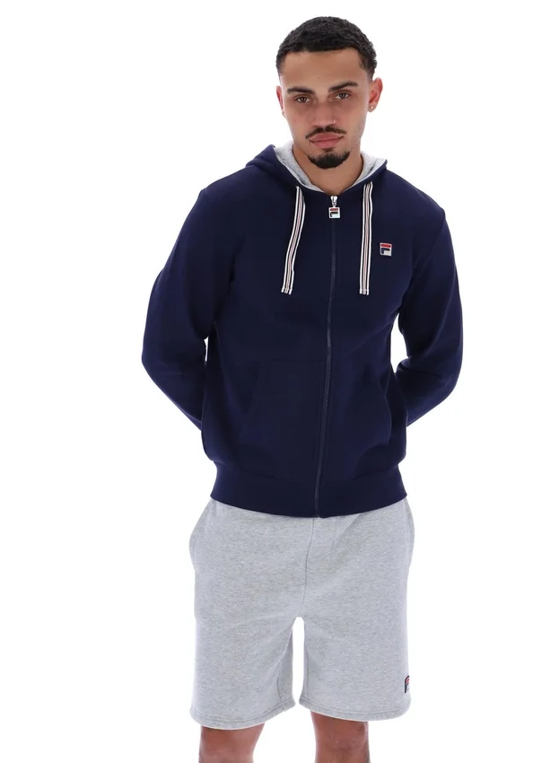 Sweat à capuche zippé Tenconi bleu marine de Fila