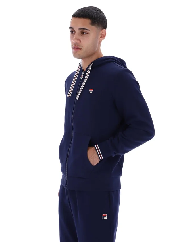 Sweat à capuche zippé Tenconi bleu marine de Fila