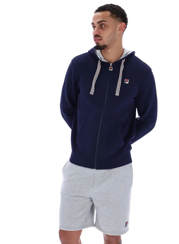 Sweat à capuche zippé Tenconi bleu marine de Fila