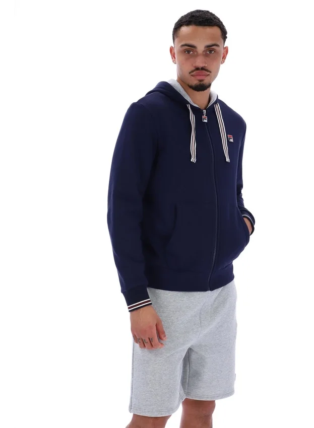 Sweat à capuche zippé Tenconi bleu marine de Fila