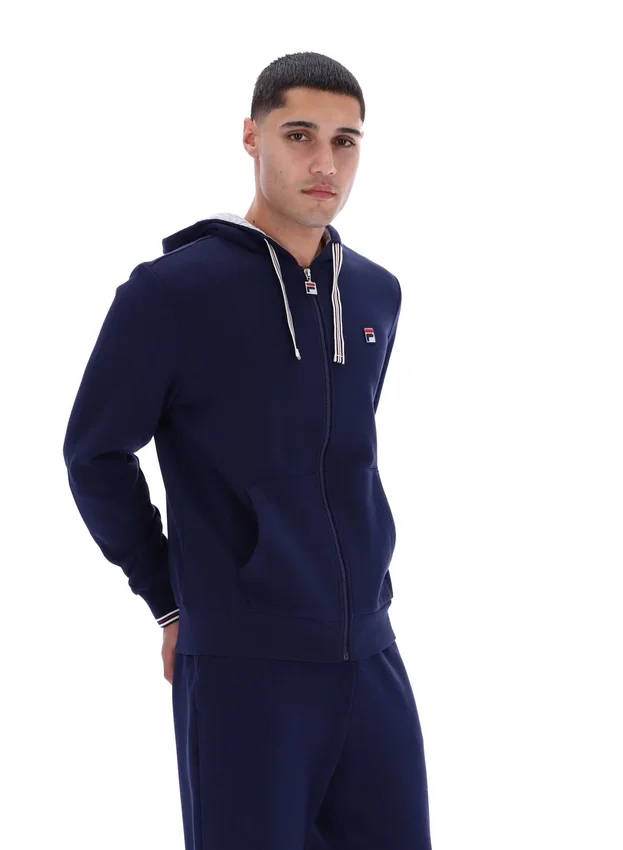 Sweat à capuche zippé Tenconi bleu marine de Fila