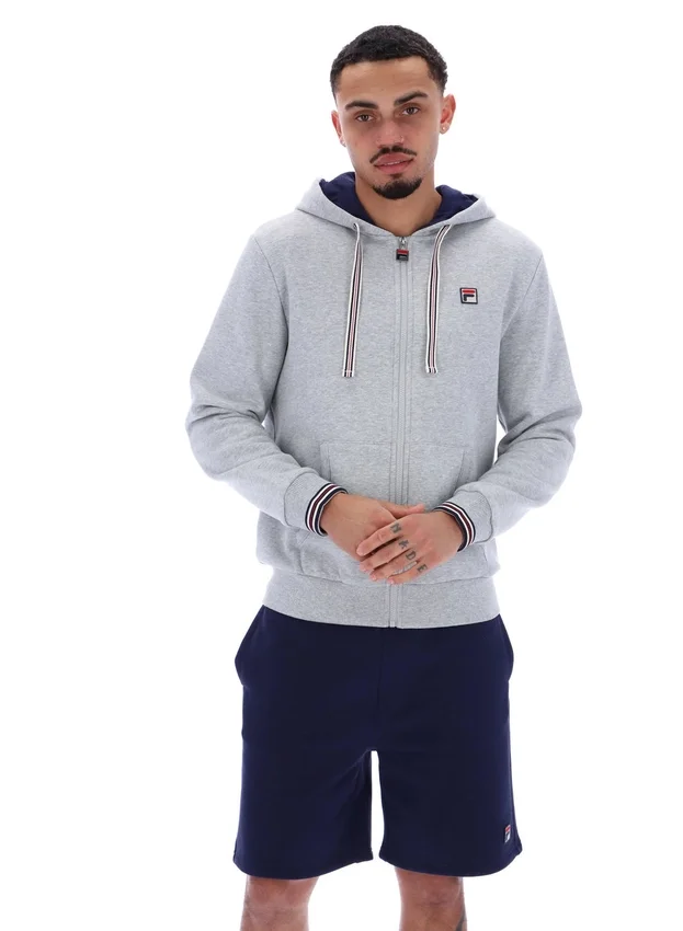 Sweat à capuche zippé Tenconi gris chiné