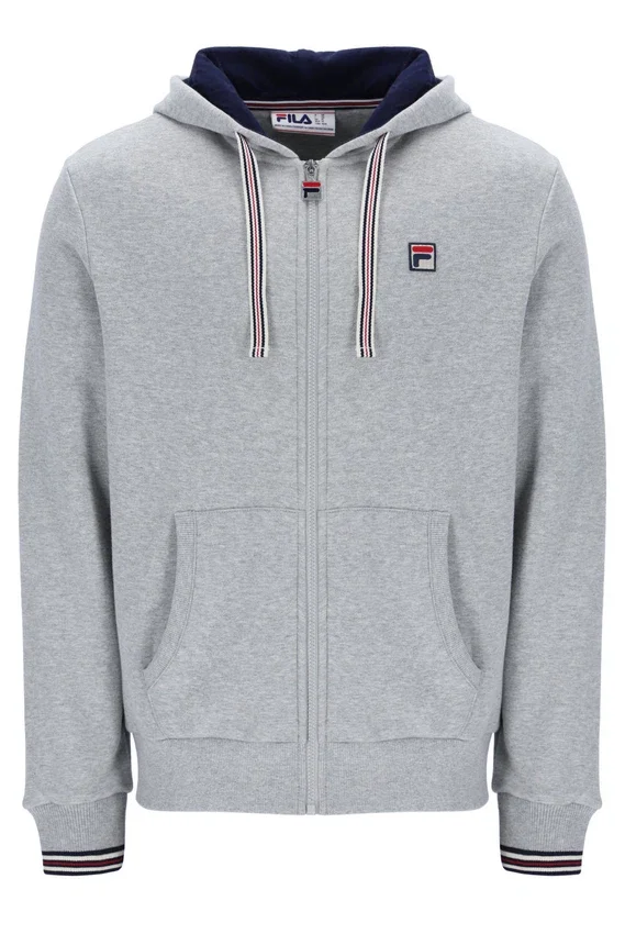 Sweat à capuche zippé Tenconi gris chiné