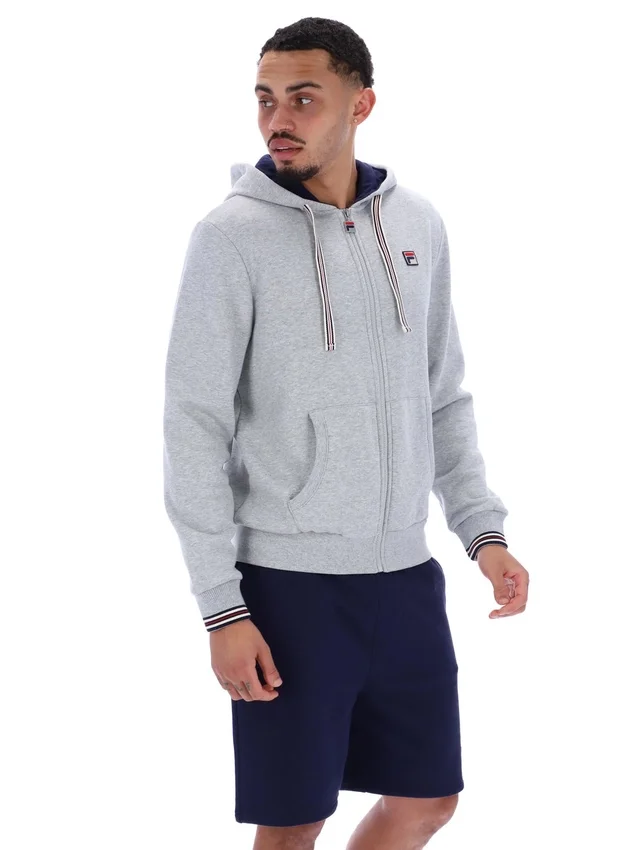 Sweat à capuche zippé Tenconi gris chiné