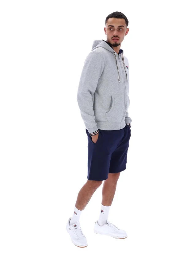 Sweat à capuche zippé Tenconi gris chiné