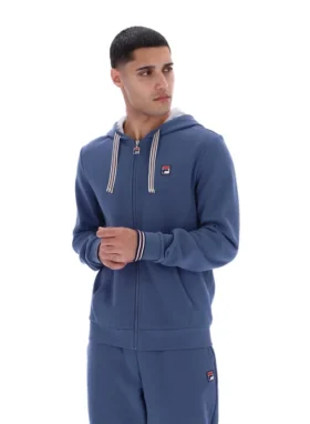 Sweat à capuche zippé Vintage Indigo Tenconi