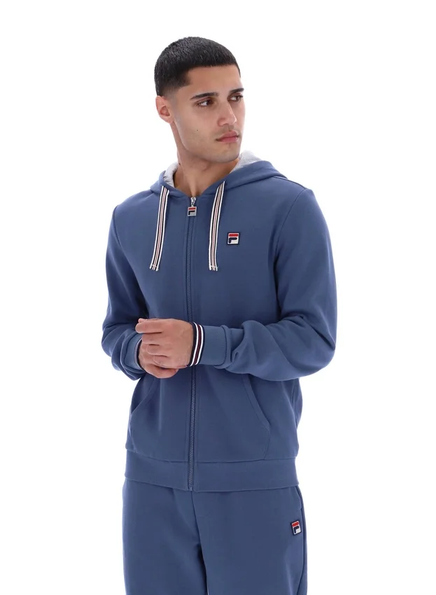 Sweat à capuche zippé Vintage Indigo Tenconi