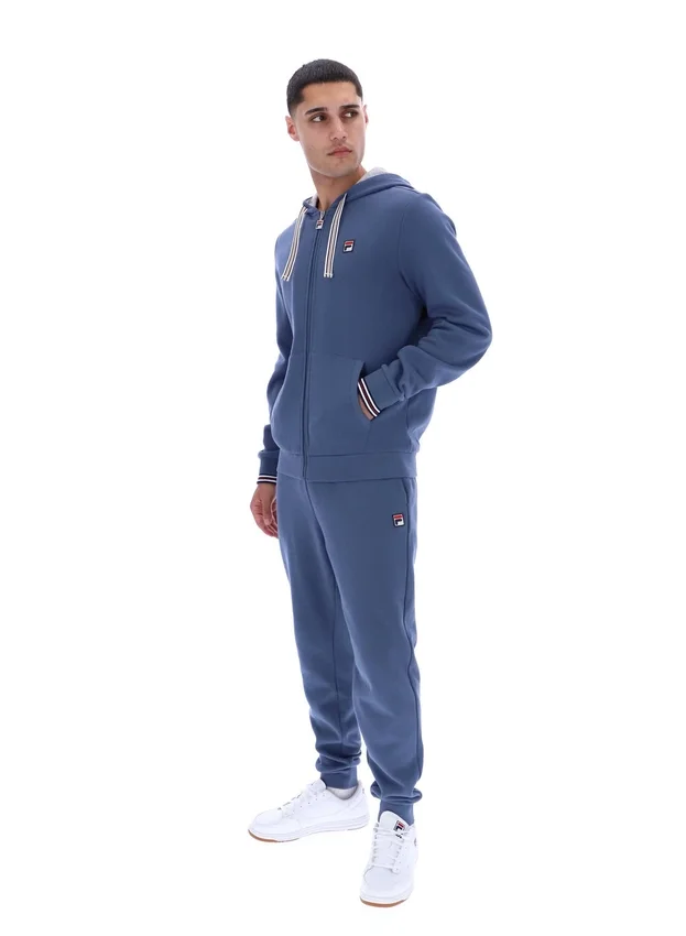 Sweat à capuche zippé Vintage Indigo Tenconi