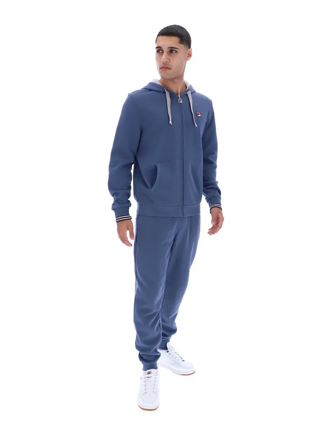 Sweat à capuche zippé Vintage Indigo Tenconi